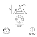 ACB Downlight MUSCA 3947/11 1-vlams GU10 IP20, zwart