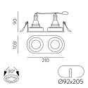 ACB Downlight MUSCA 3947/21 2-vlams GU10 IP20, zwart