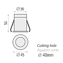 ACB ceiling recessed luminaire DOT IP20, white 