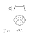 ACB Inbouwarmatuur INVISIBLE 3980/85 IP20, zwart 9W 680lm 3000K 36� 36�