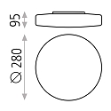 ACB Wand- en plafondarmatuur MOON 969/28 E27 IP44, opaal, wit dimbaar