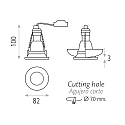 ACB recessed luminaire WINKA GU10 IP20, opal, black  CRI >80