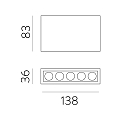 ACB Plafondarmatuur INVISIBLE 3980/138 IP20, wit