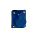 Contactdoos CEE 16A (NO 4405/-07 /-09 /-17 /-19) 3-polig, met deksel, blauw