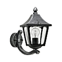 Wandarmatuur voor buitenshuis TYPE NO 1820 up, hoekig E27 IP44, zwart dimbaar