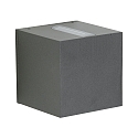 LED Outdoor Wall spot Type No. 2371 - 2-sided, tight/wide, square, IP44, 230V AC/DC, 2x 3W 3000K 330lm, anthracite