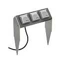 Outdoor Sockets pike bar Type No. 4403, IP44, 3-way, anthracite/silver, without switching function, D - Type F, German socket