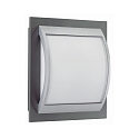 Outdoor Wall and Ceiling luminaire Type No. 6202, IP44, 26.5 x 30cm, E27 QA55 max. 57W,cast alu, glass, silver / anthracite