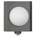 Wandarmatuur voor buitenshuis TYPE NO 6127 met sensor, met bewegingsmelder E27 IP44, antraciet dimbaar