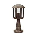 Pedestal luminaire Country style Vintage Type No. 0542, IP44, 60cm, E27 QA55 max. 57W, cast alu, glass clear, brown brass