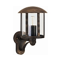 Outdoor Wall luminaire Country style Vintage Type No. 1834, standing with bracket, IP23, E27 QA55 max. 57W, cast alu, brown