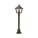 Padverlichting TYPE NO 4128 hoekig E27 IP44, bruin, Messing gesatineerd dimbaar