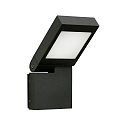 LED Outdoor Wall luminaire Type No. 0111, IP44, 14W 3000K 1400lm, swiveling 90� stepless, cast alu / opal glass, black matt