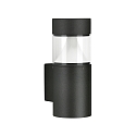 LED Outdoor Wall luminaire Type No. 0275, 9W 1000lm, IP54 IK08, 9W 3000K 1000lm, glass clear with opal inner cone, black matt