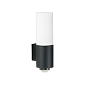 LED Outdoor Wall luminaire Type No. 0277 with motion sensor (Type No. 2278), IP44, 10W 3000K 900lm, cast alu, dimmable, black