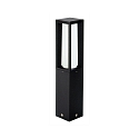 Pedestal luminaire Type No. 0508, IP44, height 50cm, E27 max. 20W (LED), cast alu / opal glass, black matt