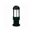 Pedestal luminaire Type No. 0521, IP44, height 40.5cm, E27 QA55 max. 57W, cast alu / opal glass, black matt