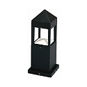 Outdoor Pedestal luminaire Type No. 0599, IP44, 37cm, 12W 3000K 1200lm, direct/indirect, dimmable, cast alu clear, black matt