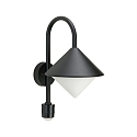 Outdoor Wall luminaire Type No. 0645 with motion sensor (Type No. 0646), IP44, E27 QA55 57W, cast alu opal glass, black matt