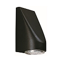 LED Outdoor Wall luminaire Type No. 0671, IP43, 230V AC/DC, 4.5W 3000K 330lm, cast alu / bubble glass clear, black matt