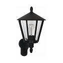 Wandarmatuur voor buitenshuis TYPE NO 1814 up, hoekig E27 IP44, zwart mat dimbaar