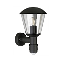 Outdoor Wall luminaire Type No. 1854, with motion sensor (Type No. 1855), IP54 IK08, E27 QA55  57W, aluminum, black matt