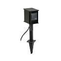 Outdoor Socket spike, IP44, without switching function, cast alu, incl. 250cm connector cable, black, 2-way