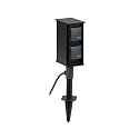 Outdoor Socket spike, IP44, without switching function, cast alu, incl. 250cm connector cable, black, 4-way