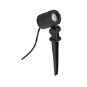 Lamp met grondpen TYPE NO 2197 / 21�-40� met stekker, kantelbaar, onbreekbaar, focusseerbaar GU10 IP54, zwart mat