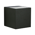 LED Outdoor Wall Spot Type No. 2417 - 2-sided, wide/wide, square, IP44, 230V AC/DC, 13.4W 3000K 1200lm, glass, black