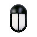 Outdoor Wall and Ceiling luminaire Type Ne. 6031, oval with partial cover, IP44, E27 QA55 max. 57W, cast alu, black matt