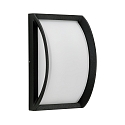 Outdoor LED Wall and Ceiling luminaire Type No. 6389, curved, 18.5 x 28.5cm, IP44, 10W 3000K 900lm, cast alu, dimmable, black