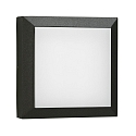 Outdoor LED Wall and Ceiling luminaire Type No. 6561, IP54 IK08, 26 x 26cm, 16W 3000K 1600lm, cast alu, dimmable, black