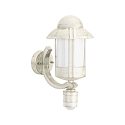 Outdoor Wall luminaire Country style Night watchman Type No. 1840 with motion sensor, IP44, E27, cast alu / opal, white-gold