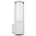 Outdoor Wall luminaire Type No. 0321, IP44, E27 max. 20W, with lower light GU10 PAR16 max. 50W, stainless steel, white