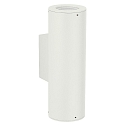 Outdoor Wall spot Type No. 2481 - 2-sided, wide/wide, IP44, 2x GU10 PAR 16 50W, rigid, cast alu / safety glass, white