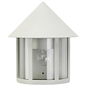 Outdoor Wall luminaire Country style conical roof modern Type No. 3222, half shape, IP44, E27, cast alu / clear, white matt