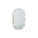 Outdoor Wall and Ceiling luminaire Type No. 6037, oval, IP44, E27 QA55 max. 57W, cast alu / opal glass, white matt
