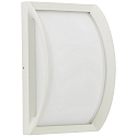 Outdoor Wall and Ceiling luminaire Type No. 6289, arched, 18.5 x 28.5cm, IP44, E27 QA55 max. 57W, cast alu / glass, white