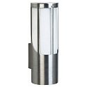 Wandarmatuur voor buitenshuis TYPE NO 0256 cilindrisch E27 IP44, rvs mat dimbaar