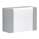 LED Outdoor Wall luminaire Type No. 0331, flat light distributor, 5W 3000K 480lm, cast alu, acrylic glass, dimmable, silver
