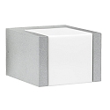 LED Outdoor Wall luminaire Type No. 0332, long light distributor, 5W 3000K 480lm, cast alu / acrylic glass, dimmable, silver