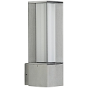 Wandarmatuur voor buitenshuis TYPE NO 0335 up, hoekig E27 IP44, rvs mat