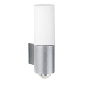 Wandarmatuur voor buitenshuis TYPE NO 0378 met sensor, met bewegingsmelder E27 IP54, rvs dimbaar