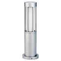 Outdoor Pedestal luminaire Type No. 0507, IP44, height 50cm, E27 max. 20W (LED), cast alu / opal glass, silver