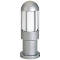Pedestal luminaire Type No. 0521, IP44, height 40.5cm, E27 QA55 max. 57W, cast alu / opal glass, silver matt