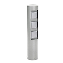 Outdoor Socket column Type No. 2102, 3-way, IP44, without switching function, cast alu, stainless steel matt