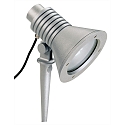 Lamp met grondpen TYPE NO 2183 met stekker, instelbaar, onbreekbaar E27 IP54, zilver mat dimbaar