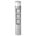 Outdoor Socket column Type No. 2202, LED + 3 safety sockets, 10W 3000K 900lm, excl. switching function, stainless steel matt