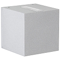 LED Outdoor Wall spot Type No. 2371 - 2-sided, tight/wide, square, IP44, 230V AC/DC, 2x 3W 3000K 330lm, lens + glass, silver